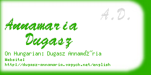 annamaria dugasz business card